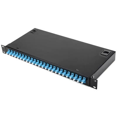 Πλαίσιο 24 λήξης μετάλλων FTTH Wallmount επιτροπής μπαλωμάτων Rackmount διπλός συζευκτήρας LC