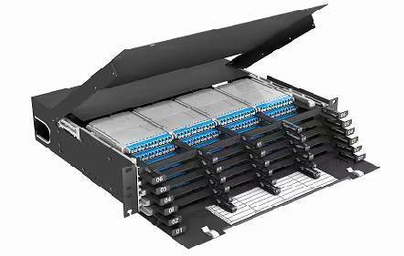 2U 288 Πυρήνες MTP MPO -LC Patch panel ODF Πλαίσιο θήκης Συρόμενος τύπος για 24 Κασέτες